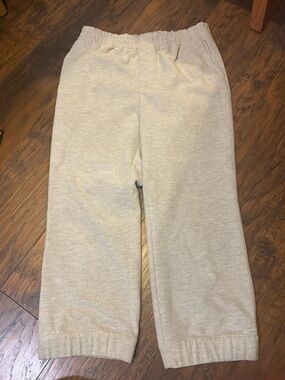 Maeve Cream Elastic-Waist Kids Sweatpants